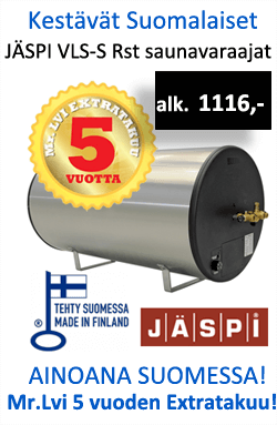 Jäspi VLS-S rst saunavaraajat hinta alk. 1116€. Ainoana Suomessa Mr.Lvi 5 vuoden Extratakuu!