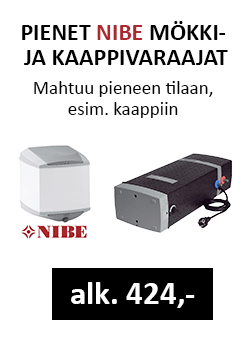 Pienet NIBE mökki ja kaappimalliset lämminvesivaraajat alk. 424€!