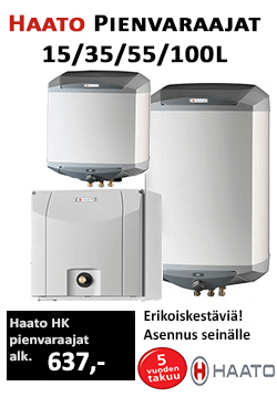 Haato HK pienet lämminvesivaraajat seinälle. Hinta alk. 637€ helppo asennus.