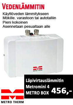 Metromini 4 - Metro Box läpivirtauslämmitin tarjous! Vedenlämmitin nyt erittäin edullisesti. Hinta vain 456€