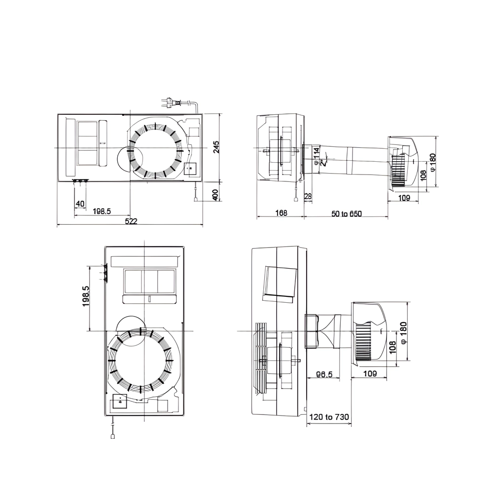 Ilmanvaihtokone Mitsubishi Electric Lossnay VL-50S2-E, tuotenro: 7933501