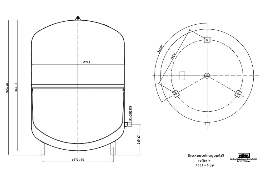 Kalvopaisunta-astia Reflex N 400L. Tuotenro: 3412074