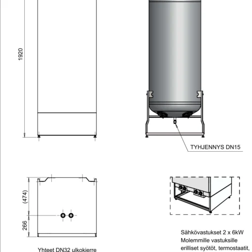 Lämminvesivaraaja Jäspi VLM 500S moduli. Tuotenro: 5260080