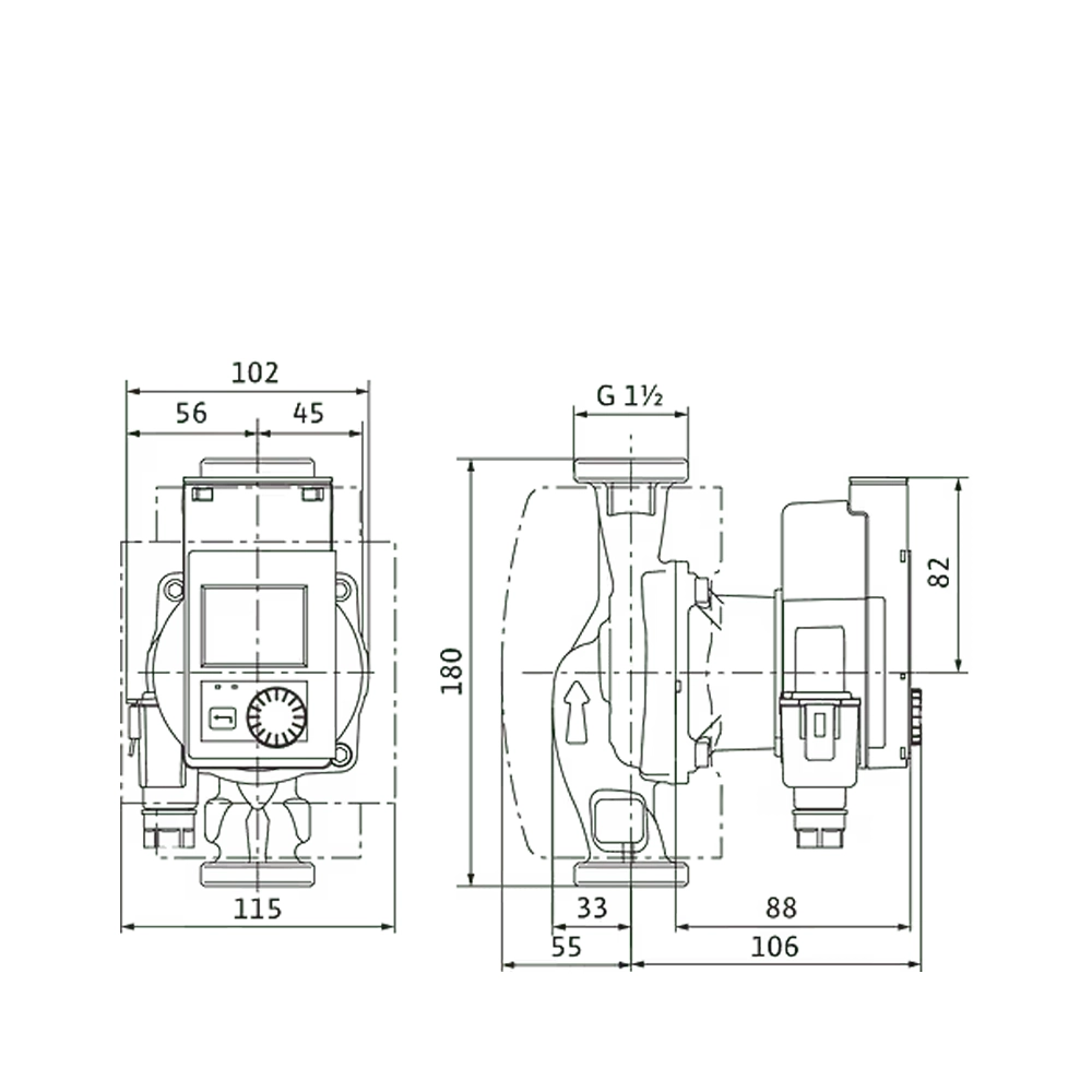 Wilo Stratos PICO 25/0,5-6-180 kiertovesipumppu tuo edistynyttä automatiikkaa ja pitkäikäisyyttä niin patteri- kuin lattialämmityskohteisiin. LVI: 4623748