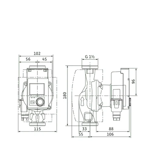 Wilo Stratos PICO 25/0,5-6 BT-180 kiertovesipumppu 10-15 patterisille järjestelmille tai 120-180 m² lattialämmityskohteille. LVI: 4623761