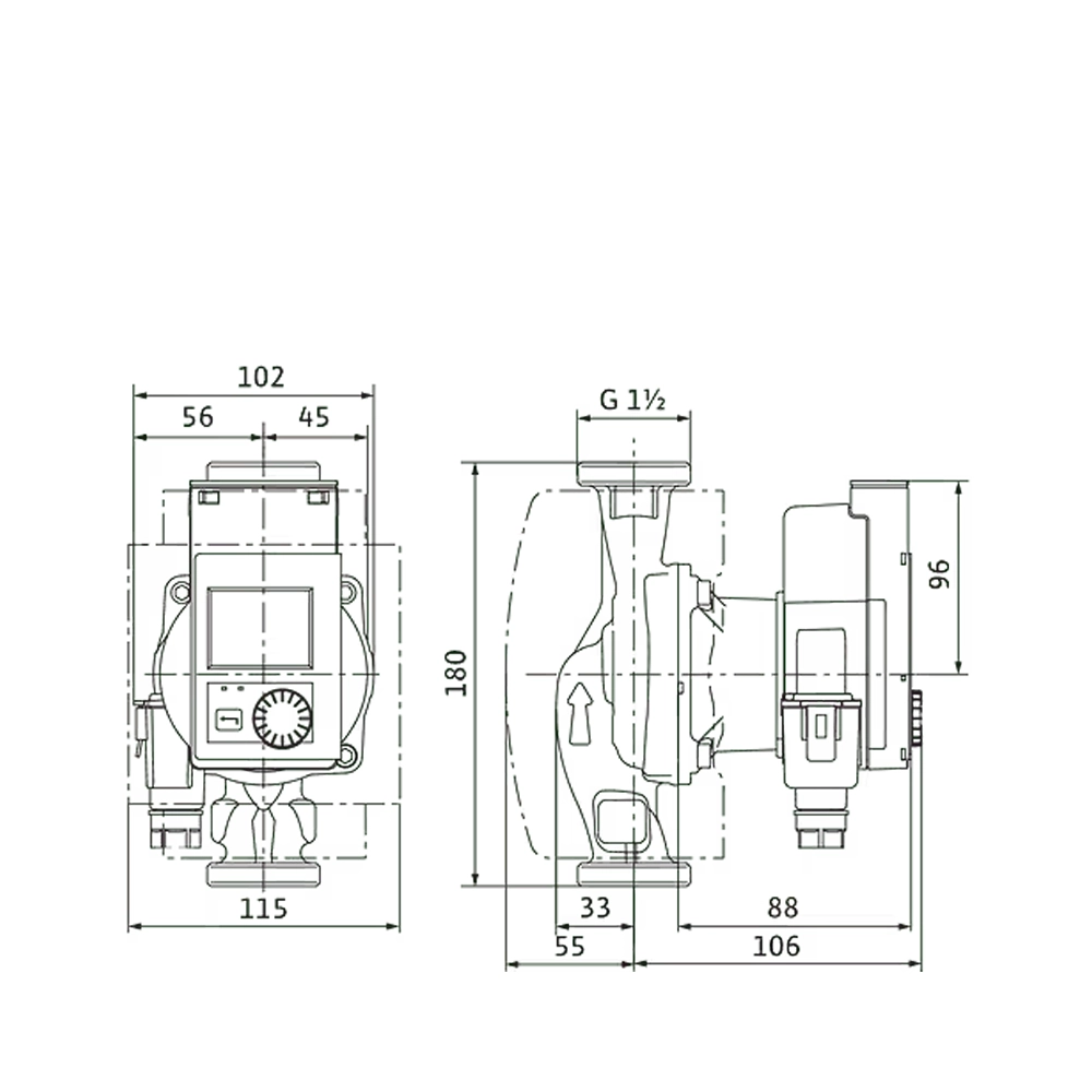 Wilo Stratos PICO 25/0,5-6 BT-180 kiertovesipumppu 10-15 patterisille järjestelmille tai 120-180 m² lattialämmityskohteille. LVI: 4623761