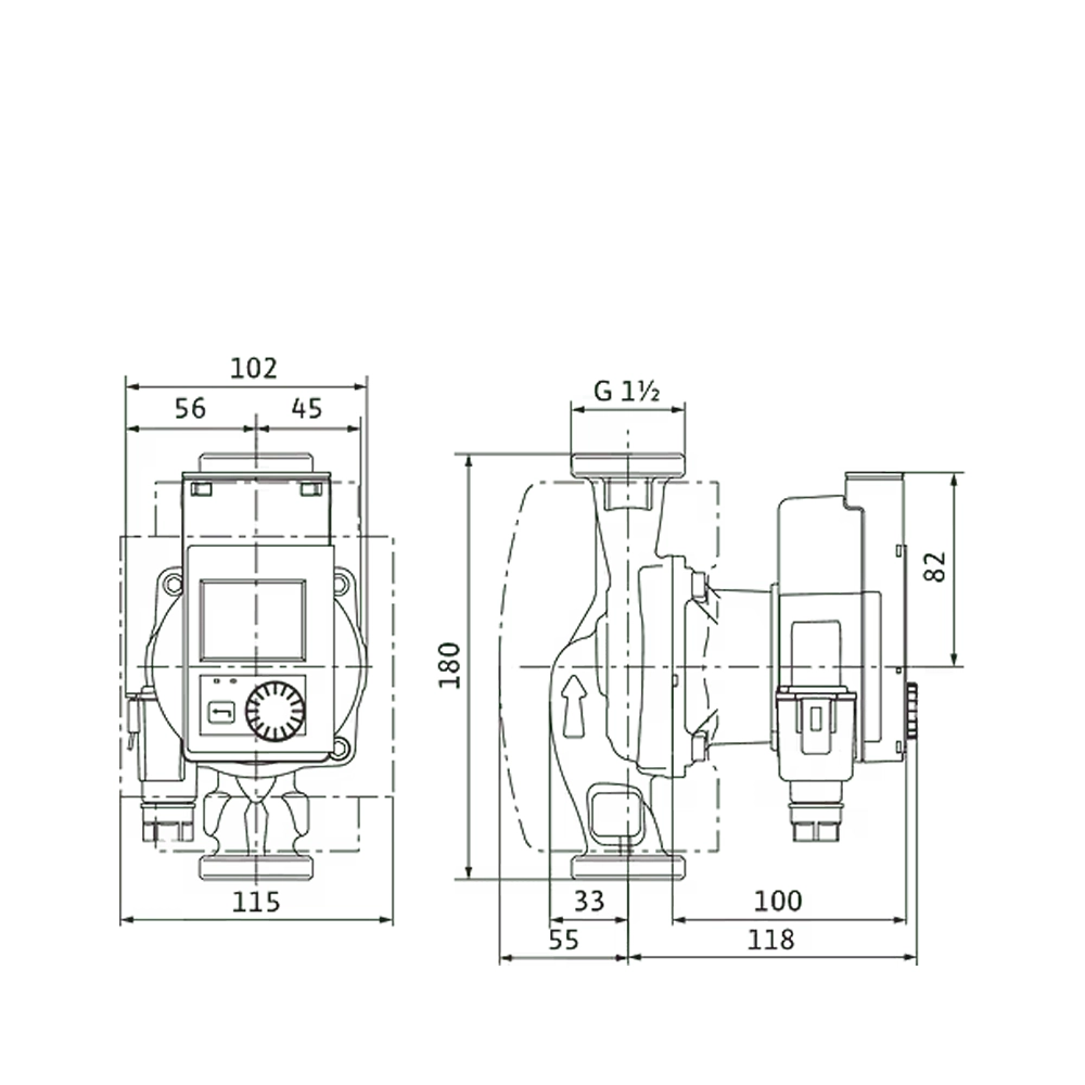 Energiatehokas Wilo Stratos PICO 25/0,5-8-180 kiertovesipumppu, sopii esim. 15-25 patterin järjestelmiin ja 120-260 m² lattialämmityksiin. LVI: 4623751