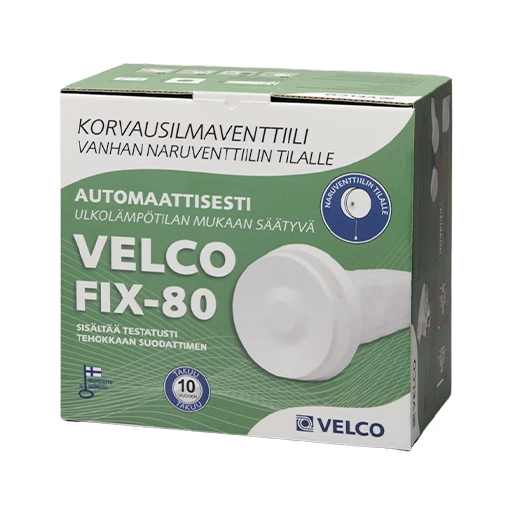 Korvausilmaventtiili Velco FIX-80 paketti